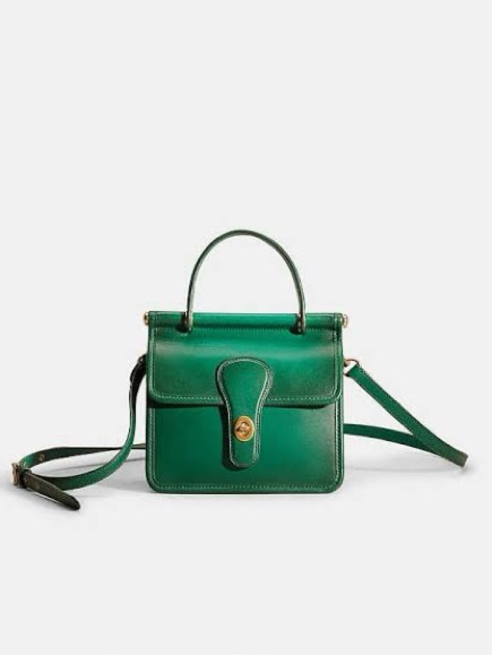 Coach Willis 18 Green Leather Top-Handle Crossbody Bag